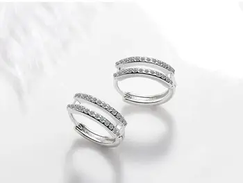925 srebro kolczyki Kryształ hoop kolczyki dla kobiet Dziewczyny partii elegancki prezent ślubny biżuteria Pendientes eh1080
