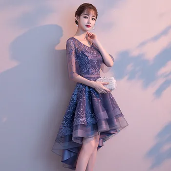DongCMY Nowy High/Low Junior Bridesmaid Dress Bride Wedding Party Flower Zipper Vestido Sukienka