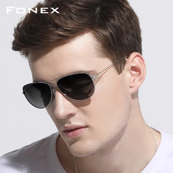 FONEX B tytanowe okulary polaryzacyjne męskie elastyczne, bardzo lekkie okulary dla kobiet z lustrzanym gradient soczewką 3001