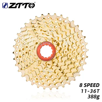 ZTTO MTB Bike 8S 24S gold Cassette 8 Speed 11-36T Freewheel Lightweight k7 388g rower górski części zamienne do M410M360 M310 RD2400