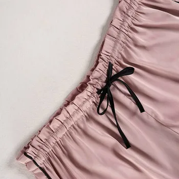 Jedwabna piżama dla kobiet domowy strój serce haftowane zestaw piżama satynowa piżama piżamy piżama 2020