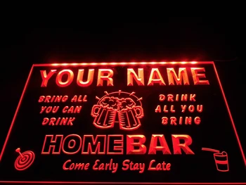 DZ057 - Name spersonalizowana wykonane na zamówienie rodzinna strona pub kubek Cheers Bar Beer neon hang sign home decor crafts
