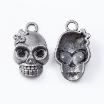 50 sztuk retro metalowe stop cynku czaszka wisiorek dla DIY handmade biżuteria naszyjnik robi 7161