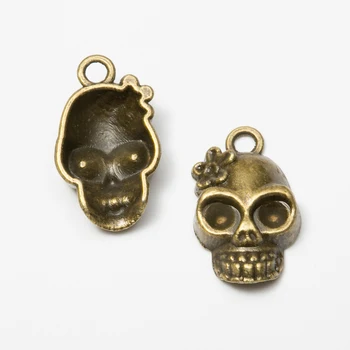 50 sztuk retro metalowe stop cynku czaszka wisiorek dla DIY handmade biżuteria naszyjnik robi 7161