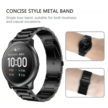 Pasek do zegarka Haylou Solar LS05 bransoletka metalowa pasek ze stali nierdzewnej dla Xiaomi Haylou Solar LS02 LS05 Smartwatch pasek naręczny