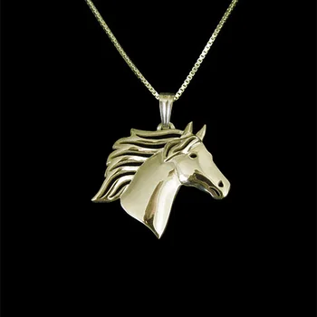 Modny koń naszyjnik wisiorek Kobiety złota posrebrzane oświadczenie naszyjnik mężczyźni zwierzęta biżuteria