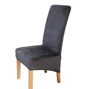 Prawdziwy aksamit Lisia tkaniny XL Size Chair Cover Big size long back Europe style seat pokrowce na krzesła w restauracji hotelu Party Banquet