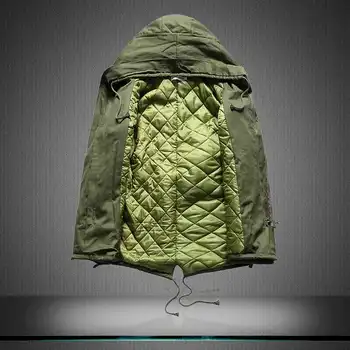 MIXCUBIC zima brytyjski styl ciepły gęstnieje narzędzia spódnica dla mężczyzn slim w talii pasek z kapturem płaszcz mężczyźni,M-5XL