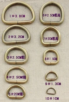 Gruby, wysokiej jakości metalu D pierścień z brązu klamra DIY torba na akcesoria 10 różnych rozmiarach są dostępne 30 szt. lot