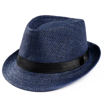 2020 Modne lato słomkowe męskie okulary, kapelusze Fedora Trilby Gangster Czapka Summer Beach Cap Panama kapelusz sombrero podróży Sunhat