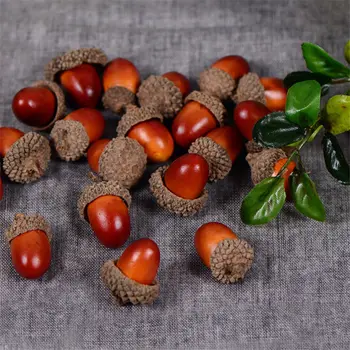 Tanie 50 szt. 3 cm żołędzie mini sztuczne fałszywe pianki owoce i warzywa, jagody, kwiaty do ślubu choinka ozdoby