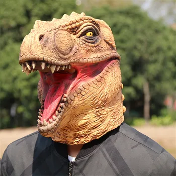 Realistyczna Straszna Maska Dinozaura T-Rex Jurassic World Cosplay Animal Mask Adults Animal Head Mask Costume Party Mask Supplies