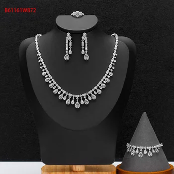 TIRIM Dubai Luxury Elegant Bridal Naszyjnik Set for Women Cubic Zirconia ślubne zestawy biżuterii dla narzeczonych akcesoria jewelri