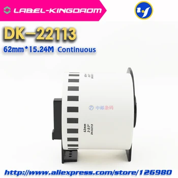 6 rolek kompatybilnej etykiety DK-22113 62mm*15.24 M ciągłej kompatybilnej drukarki etykiet Brother półprzezroczysty materiał