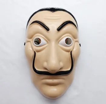 Salvador Dali film The House Party Kids Halloween Costumes Mask Money Heist Costume maska do twarzy z papieru La Casa De Papel Cosplay