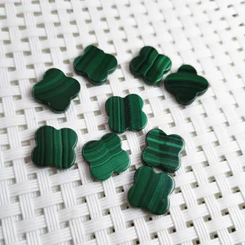 10 mm naturalny zielony malachit czterolistna koniczyna do budowy sufitów biżuterii DIY bransoletka naszyjnik części