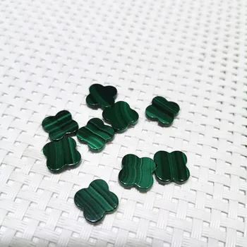 10 mm naturalny zielony malachit czterolistna koniczyna do budowy sufitów biżuterii DIY bransoletka naszyjnik części