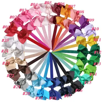 XIMA 4inch Ribbon Bows Hair Bow with Soft Opcje Kids Hair Accessories Hairband 40 szt./lot 25 kolorów