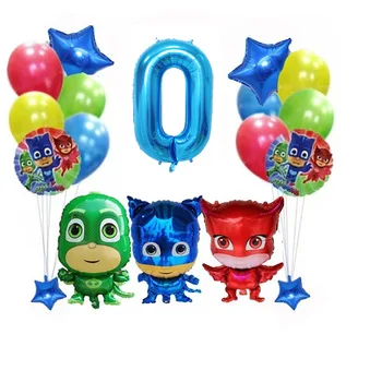 Gorąco oryginalne Pj maski urodziny dekoracje pokoju Pj Maska Juguete kreskówka Anmie cyfry balony dla dzieci zabawki dla dzieci