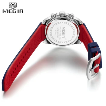 2021 MEGIR Watch Top Brand z chronografu mężczyzna zegarek wodoodporny silikonowy zegarek sportowy męski zegarek analogowy kwarcowy Relogio