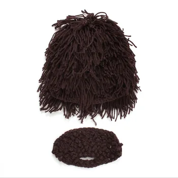 Nadrzędny wig broda kapelusze Tramp szalony naukowiec jaskiniowiec ręcznie robione ciepłe zimowe czapki mężczyźni dziecko Halloween prezenty śmieszne wieczorne zimowe