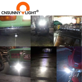 CNSUNNYLIGHT 6SZT Car LED Work Headlight 8W 1000Lm motocykl rower fog DRL Spot Light Spotlight DIY Scooter białe zewnętrzne lampy
