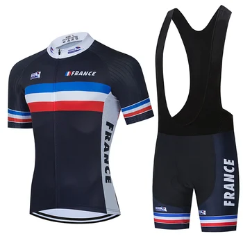 Crossrider 2021 Team France jazda na Rowerze Jersey MTB rowerowa odzież rowerowa odzież Męska krótki żel bib zestawy Mayo Кюлотт garnitur