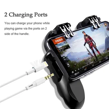 Mobilny kontroler dla iPhone PUBG iOS Android Gaming Trigger joystick, gamepad z kablem USB i wentylatorem chłodzącym