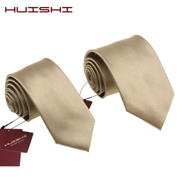 HUISHI 8 cm moda jasny brąz jednolity klasyczny krawat kawy krawat wodoodporny krawaty dla mężczyzn ślubne biznesowych akcesoria