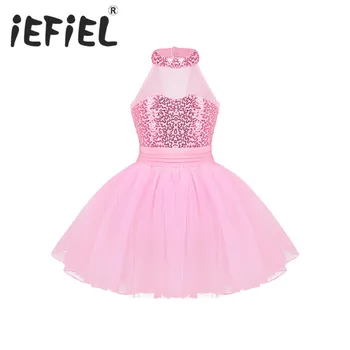 IEFiEL Christmas Gift Party Fancy Costume Cosplay Girls Ballet Tutu Dress Kids Ballet Dance Leotard Dancing Dress