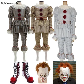 Film Stephen King It Pennywise cosplay kostiumy Maski klaun Pennywise straszny Joker garnitur Garnitur zestaw Halloween kostium dla dorosłych