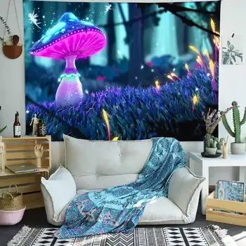 Simsant Trippy Górski gobelin kolorowa natura rośliny leśne sztuka ścienne, tkaniny dekoracyjne do salonu, sypialni wystrój domu
