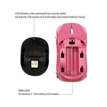 2.4 Ghz mini mysz bezprzewodowa klasyczny kształt samochodu myszy 1600DPI 3D ładny optyczny komputer Mause z adapterem USB do PC laptopa biurko