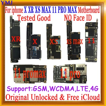 Bez płyty głównej Face ID dla iPhone 11 PRO MAX X XS XR XS MAX Logic druku płyty głównej Unlocked With IOS System Chips Plate 64gb, 128gb