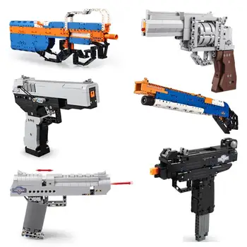 CaDA AK Weapon Model Gun Military Police Pistol Series Technic Building Block Signal Gun Assembly Bricks zestawy zabawek dla chłopców